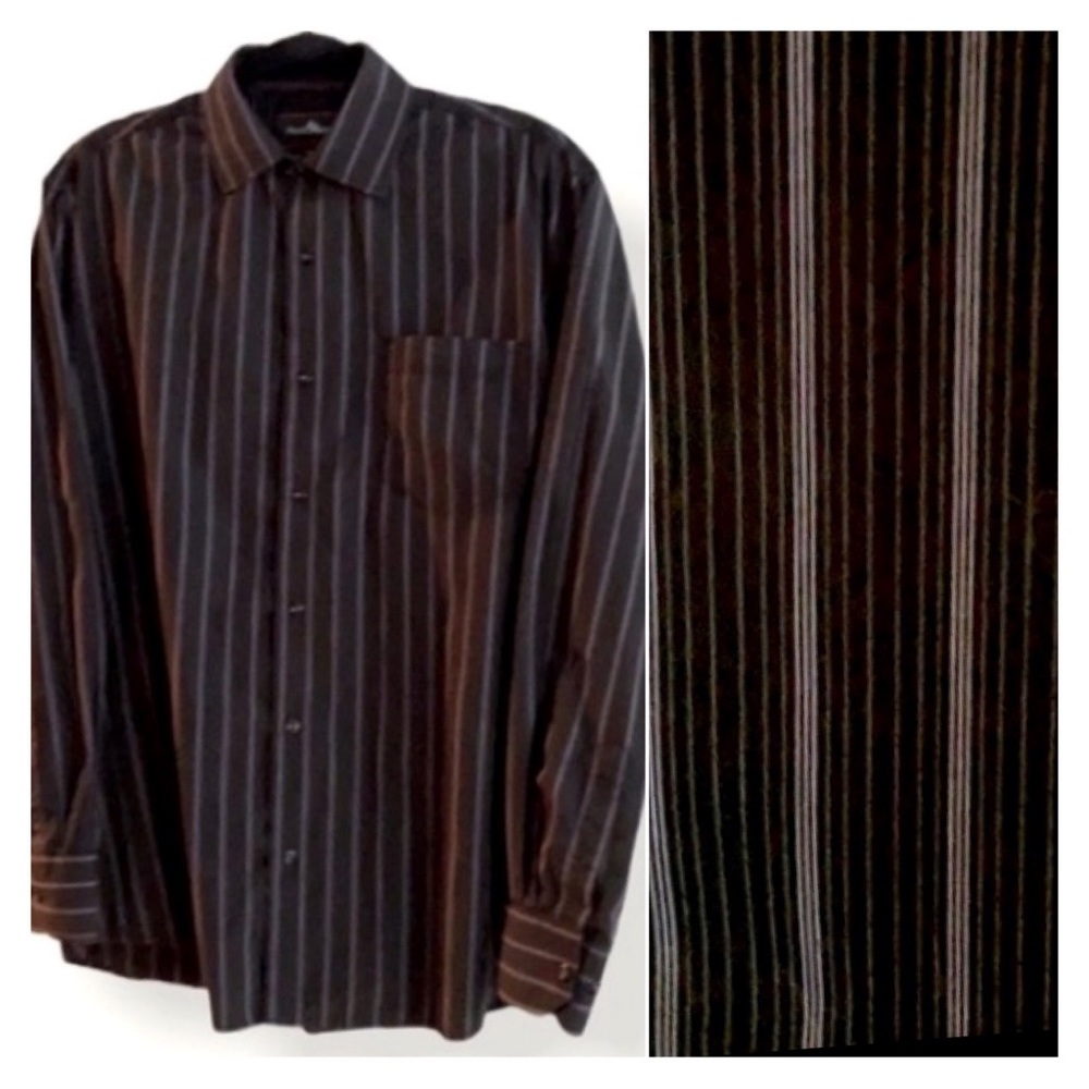 BLACK ICE Black & Purple Striped Shirt!!! Size M